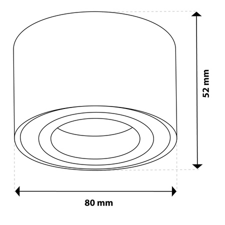 Oprawa Natynkowa HALOGENOWA Tuba Spot Ruchoma Okrągła Biała 50mm + Wkład LED 5W 3000K AMAT-S LUMILED