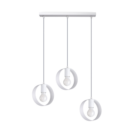 Lampa Sufitowa Wisząca Zwis 3x E27 Okrągła Biała Nowoczesna Titran Sollux