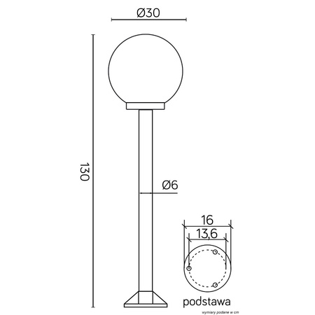Lampa Ogrodowa Zewnętrzna Stojąca SŁUPEK Kule K 5002/2/K 300 E27130cm Su-Ma