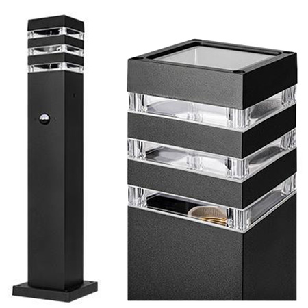 Lampa Ogrodowa Słupek Zewnętrzny Stojący E27 LED Czujnik Ruchu