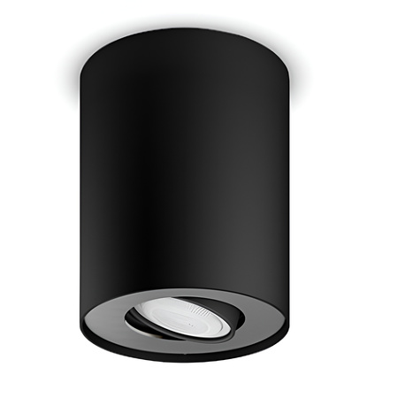 Oprawa Sufitowa Natynkowa LED Spot Pillar Czarny 4,2W CCT PHILIPS HUE Bluetooth Zigbee + Przełącznik Dimmer Switch