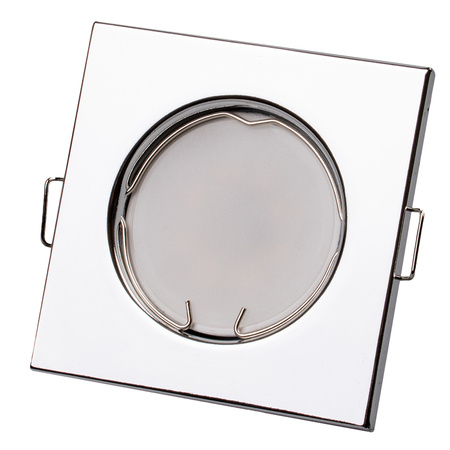 6x Oprawa Halogenowa Podtynkowa Stała Kwadrat PAVO Chrom Blacha MR16 GU10 LUMILED