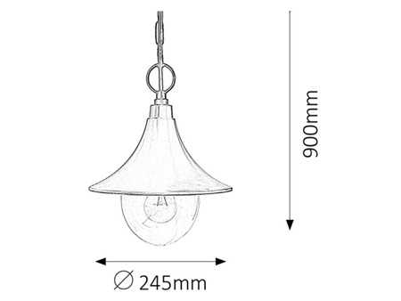 Lampa Wisząca Sufitowa Ogrodowa Zewnętrzna E27 IP44 Czarny Klasyczny Konstanz Rabalux