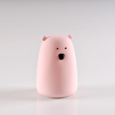 Lampka dekoracyjna nocna LED RGB z akumulatorem MIŚ Różowy GOLDLUX (Polux) 16cm