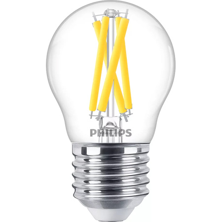 Żarówka LED E27 Kulka P45 5.9W = 60W 806lm 2200-2700K Ciepła CRI90 FILAMENT Ściemnialna WarmGlow Philips
