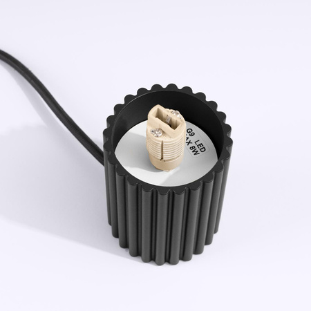 Lampa Biurkowa Stołowa G9 Okrągła Czarny Nowoczesna Matowa Halo Sollux