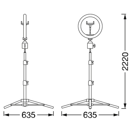 Lampa Stojąca Podłogowa Pierścień Mobilny LED do Selfie 6W 250lm CCT 26cm Bluetooth LEDVANCE + Pilot