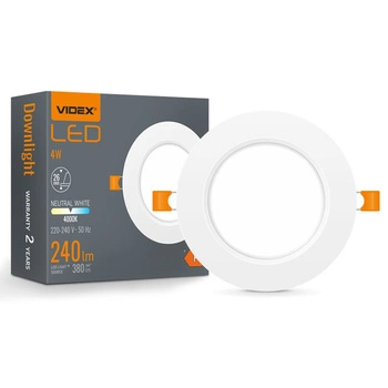 Panel LED Oprawa Podtynkowa Wpuszczana 4W 380lm 4000K Neutralna Biała Videx