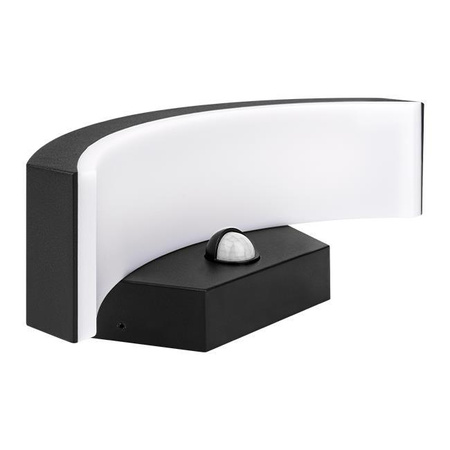 Kinkiet Ogrodowy Elewacyjny Lampa Ścienna LED 9W z Czujnikiem Ruchu i Zmierzchu Czarna BELLA