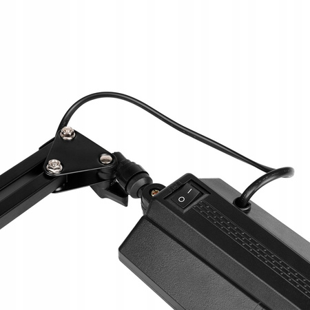 Lampka Biurkowa Kreślarska LED 7W 480lm 4500K 120° Czarna z Uchwytem