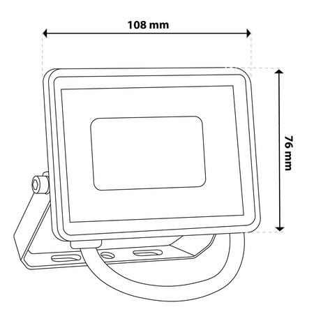 Naświetlacz LED ZONER 20W 1800LM 4000K IP65 Czarny LUMILED