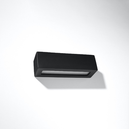 Lampa Ścienna Kinkiet E27 Prostokątna Czarna Nowoczesna Vega Sollux