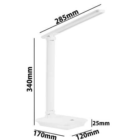 Lampka Biurkowa Kreślarska Stołowa LED 6W CCT USB RACTUS Biała Lumiled
