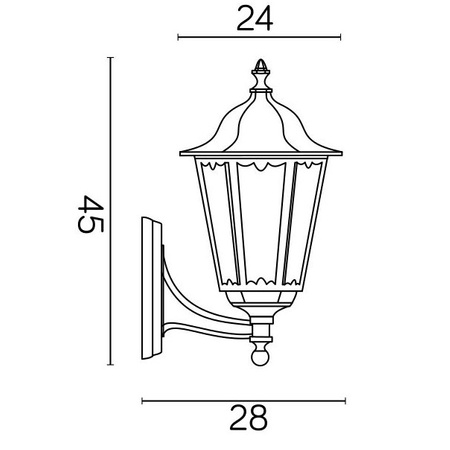 Lampa Ogrodowa Zewnętrzna Elewacyjna KINKIET LED Retro Classic K 3012/1/D g E27 Su-Ma