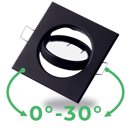 Oprawa HALOGENOWA Podtynkowa Ruchoma Kwadrat PICTOR Czarna Blacha MR16 GU10