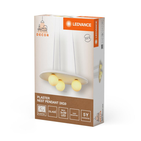 Lampa Sufitowa Wisząca Dekoracyjna G9 Biały Decor Ledvance