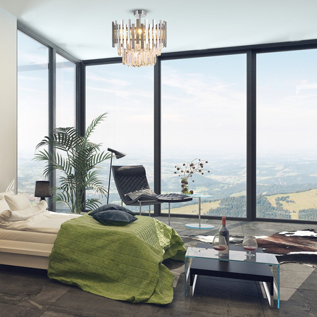 Lampa Sufitowa Żyrandol ASPEN Chrom 6xE14 Milagro