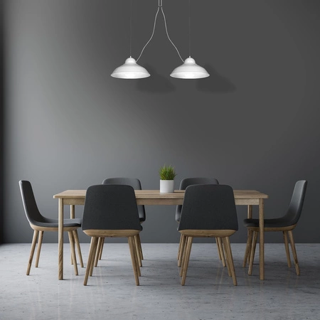 Lampa wisząca GUSTAV 2xE27 Minimalistyczny Klosz Oryginalne Zawiesie Biała MLP4815 Milagro Metal