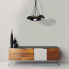 Lampa wisząca w stylu skandynawskim sufitowa czarna MiLAGRO DAMA 5x E27 Drewno + metal