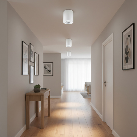 Oprawa Natynkowa HALOGENOWA Spot Tuba Ruchoma GU10 Okrągła Biała 84mm AMAT-M LUMILED