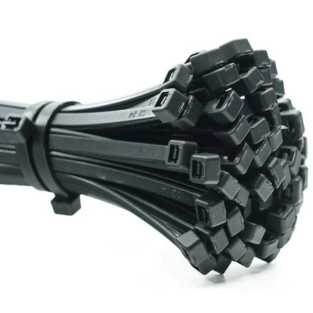 Opaska Zaciskowa Kablowa Mocna 3,6x350mm czarna 100 sztuk ECOLIGHT