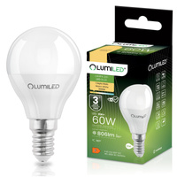Żarówka LED E14 Kulka P45 8W = 60W 806lm 3000K Ciepła 180° LUMILED