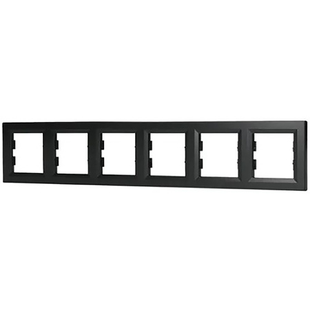 Ramka 6-krotna Pozioma Do Gniazda Sześciokrotna Asfora Antracyt