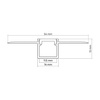 Profil Aluminiowy Podtynkowy Architektoniczny do LED Wpuszczany do Płyt KARTON / GIPS 2m + Czarny Klosz