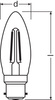Żarówka LED B35 B22d 2.5W = 25W 250lm 2700K Ciepła Biała FILAMENT LEDVANCE
