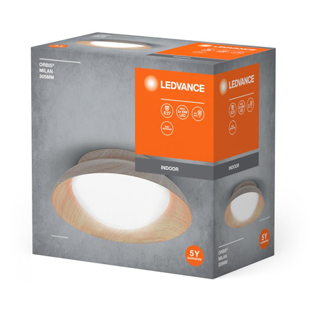 Plafon Lampa Sufitowa Natynkowa E27 Brązowy 30cm Orbis Ledvance