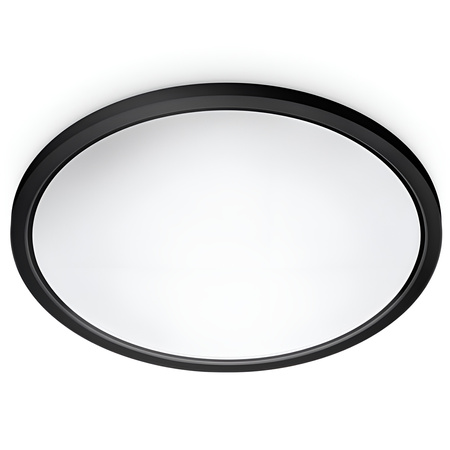 Plafon LED Lampa Sufitowa Natynkowa 32W 3750lm 2700-6500K RGB + TW 54.5cm Czarna Okrągła Inteligentna SMART WiFi Bluetooth Aplikacja Superslim WiZ