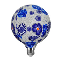 Żarówka LED E27 G125 4W 1900K Ciepła 360° Filament GOLDLUX (Polux) Folk Blue Dekoracyjna