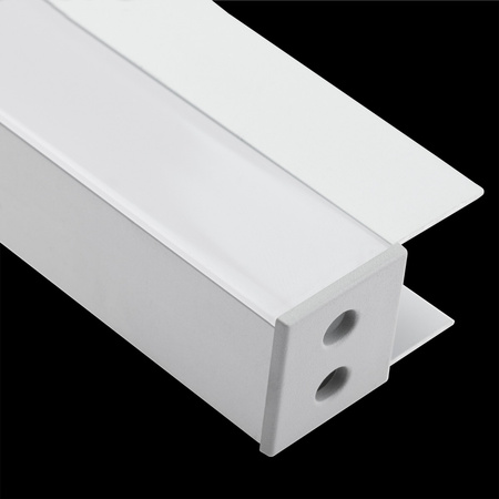 Profil Meblowy Aluminiowy Anodowany do taśm LED KM48 Srebrny Regałowy Nawierzchniowy 2m + Przesłona mleczna + Zaślepki