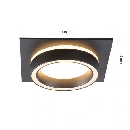 Oprawa Podtynkowa Halogenowa Spot GX53 Kwadratowa Czarna Matowa Arcadio Masterled