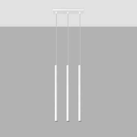 Lampa Sufitowa Wisząca Tuba 3x G9 Zwis Tubularna Biała Nowoczesna Pastelo Sollux