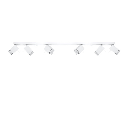 Lampa Sufitowa Oprawa Natynkowa 6x GU10 SPOT TUBA Reflektor Ruchoma Minimalistyczna Kwadratowa Biała Nowoczesna Merida Sollux