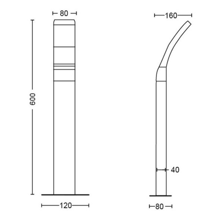 Lampa Ogrodowa Zewnętrzna SŁUPEK 60cm LED 12W 1100lm 2700K IP44 Splay Philips
