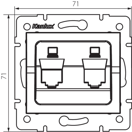 Adapter Gniazda RJ45 Internetowe Kwadratowe Czarne LOGI Kanlux