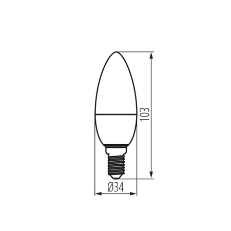 Żarówka LED E14 C35 3.4W = 40W 470lm 6500K Zimna CRI90 IQ-LED Kanlux