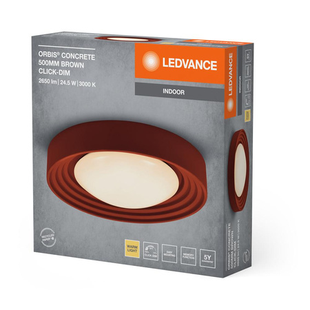 Lampa Plafon LED Sufitowa Ozdobna Betonowa Ściemnialna 24.5W 3000K Ciepła Brązowa LEDVANCE