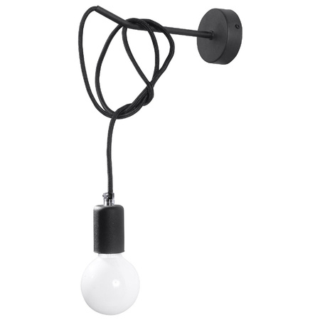 Lampa Ścienna Kinkiet E27 Nieregularna Czarna Industrialna Edison Sollux