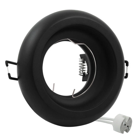 Oprawa sufitowa podtynkowa gipsowa Helios GOLDLUX (Polux) okrągła czarna matowa MR16