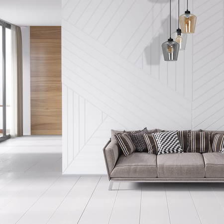 Lampa wisząca SANTIAGO MIX 3xE27 Klosz Transparentny Przydymiony Bursztynowy MLP6614 Metal + Szkło