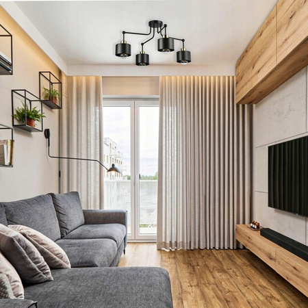 Lampa Sufitowa SPOT TUBA Reflektor Oprawa Halogenowa 4x E27 Czarny Miedziany Masterled