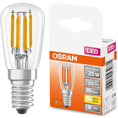 Żarówka LED E14 T26 2,8W = 25W 250lm 2700K Ciepła 320° Filament OSRAM STAR