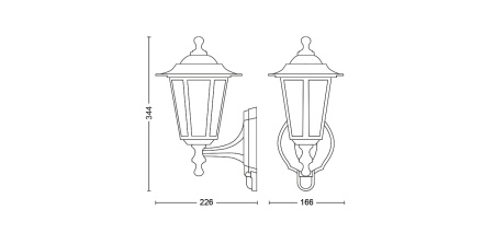 Kinkiet Ogrodowy Lampa Elewacyjna Zewnętrzna LATARNIA E27 IP44 z Czujnikiem Ruchu i Zmierzchu Czarna Peking Philips