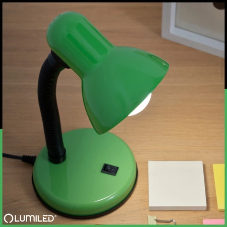 Lampka Biurkowa Stołowa Regulowana SARA Szkolna Nocna E27 Zielona LUMILED