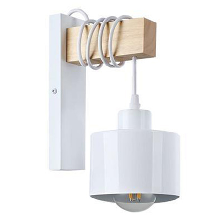 Lampa Ścienna Wisząca Kinkiet Spot E27 Biały Brązowy Elza Masterled