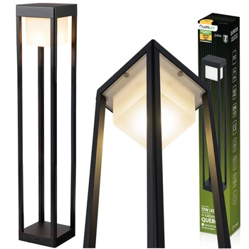 Lampa Ogrodowa Słupek Zewnętrzny Stojący LED 12W 3000K 80cm Czarny QUERCUS LUMILED