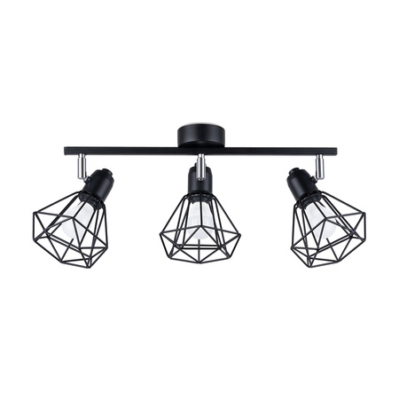Lampa Sufitowa Listwa Oświetleniowa 3x E14 Żyrandol Geometryczna Geometryczna Czarna Nowoczesna Artemis Sollux